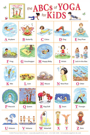 Toddler Approved - LEARN THE ALPHABET WITH YOGA POSES Check out this list  of yoga poses to go along with a few of the letters of the alphabet shared  by Kids Yoga